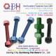 QBH PTFE 1070 Red/Blue/Black/Green Coated 1/4-4 ASTM A193 B7 Threaded Rod Stud Bolt With A194-2H Heavy Hex Nut