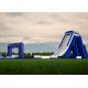 Waterproof Commercial Water Slides , Long Giant Inflatable Slide With Logo Printing