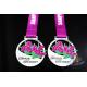Flower Logo Double Side Sports Metal Award Marathon Medals For Schools Environmental Friendly