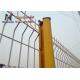 Yellow Metal Wire Mesh Fence 50mm 200mm 3d Curved Backyard Peach Post