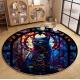 Round Cat  Living Room Floor Carpets Polyester fiber 100*100cm