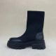 Heightening Black Lycra Ankle Boots Indoor Outdoor Ladies Black Ankle Boots