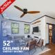 5-Speed DC Motor Remote Control Ceiling Fan Class A Energy Efficiency Rating for Home
