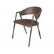 Classic Brown Leather Dining Room Chair For Club Bar