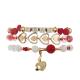 Gold Heart Charm XOXO Customize Name Handmade Beads Bracelets For Girlfriend Gift