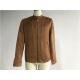 Tan Color Mens Suede Leather Jacket , Faux Leather Biker Jacket TW69110