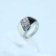 Fashion 316L Stainless Steel Casting Clay CZ Stones Ring LRX460