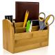 Desk Organizer Caddy for Office Supplies Pen Holder & Desk Accessories	Bamboo Office Supplies