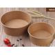 Takeaway Disposable Paper Bowls With Lids , Kraft Brown Paper Bowls