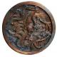 Circular Metal Dragon Bronze Sculpture 3D+2D Home Decoration