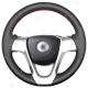 Black Suede Hand Stitched Steering Wheel Cover for Smart Fortwo 2009-2013 3-Spoke Wheel