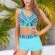 Solid Bandeau Swimming Suits Bikini For Women Beachwear Swimwear Baby Blue Color Upf50++