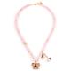 Butterfly Charm Rose Quartz Stone Crystal Sweater Necklace Emotional Healing