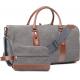 Canvas Weekender Overnight Bag Carry On Luggage With Shoe Compartment / Toiletry