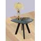 Tempered Glass Coffee Stylish Corner Table , Glossy Ceramic Topped Lamp End Table