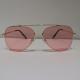 Pilot Anti Reflective Sunglasses Pink , Unisex Round Double Bridge Sunglasses