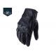 Black Leather Aftermarket Motorcycle Accessories Full Finger Motorcycle Golves