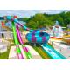Open / Close High Speed Water Slide Red And Blue Fiberglass Commercial Equipment