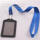 Rivet nylon strap with leather card badge, plain nylon lanyards