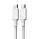 White Color USB C To C Fast Charge Cable With PVC Jacket 20V 3A 60W