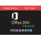 50 User MS Office 2016 Pro Plus Windows Mak License Keys Online Activated