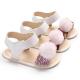 Free sample sequin Fluff ball lovely Newborn toddler sandals shoes baby