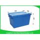 Light Weight Plastic Attached Lid Containers Moving Storage Nestable And Stackable
