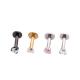 Internally Threaded Labret Piercing Jewelry with Prong Set Gem Top