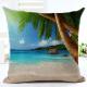 Beach Throw Pillow Covers Seaside Tropical Coconut Palm Beach Chair Summer Decorative Cushion Covers Pillowcase（Seaside）