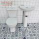 France Classical Style Ceramic Sanitary Ware Water Saving Two Piece Toilets With Basin