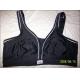 Nylon, Cotton Black Breathable Wirelesss 38H Eco-Friendly Elastic Front Closure Sports Bra