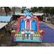 Rainbow Horse Two Parallel Channels Inflatable Slides With Candy Shaped Pillars