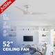 52 Inches Modern Ceiling Fan With ABS Blade High Speed Quiet