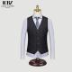 Autumn British Retro Gray Striped Suit Vest for Men's Business Casual Groom Wedding