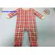 100% Polyester Unisex Pram Suit , Plaid Print Baby Fleece All In One Suits