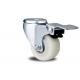 medium duty 3  bolt hole white PP caster with brake, 4 bolt hole PP caster brake,3 inch PP castor,