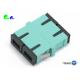 Optical Fiber Adapter OM3 SC - SC Duplex Aqua Color Plastic Long Life With Reduced Flange
