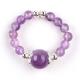 4mm Handmade Gemstone Beaded Ring Adjustable Elastic Amethyst Stone Ring For Party Daily Wearing