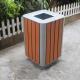 Steel And Recycled Plastic Outdoor Trash Cans Rectangular Outside Waste Bin With