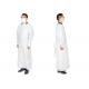 Waterproof Disposable PE Surgical White Plastic Isolation Gown for Hospital