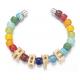 18.5cm Handmade Beaded Bangles , Stainless Steel Forte Beads Bracelet multicolor