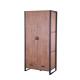 Rustic Brown Industrial Wooden Modern Wardrobe Cabinet Closet 2 Doors
