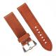 SHX Narrow 18mm Genuine Leather Watch Band Dark Brown With Double Colors