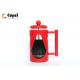 Portable Red Plastic French Press Food Grade Material Short Time Easy Clean