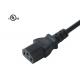 Black American Electric Cord , JT3 10A 125V Three Prong Laptop Power Cord