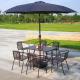 200g Polyester Fabric Round Large Garden Parasols With Stainless Steel Pole