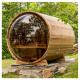 Panoramic Window Wood Cedar Barrel Sauna 6 Person With Wood Burning Heater