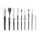 Gorgeous Handmade Natural Animal Hair Makeup Brushes Luxe Glossy Black Handle