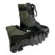 Panama Green Canvas Leather Combat Style Jungle Boots with Side Zipper and Affordable