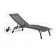 Heavy Duty Fabric Foldable Sun Lounger Adjustable Beach Lounge Chair